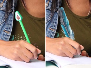 Замена пишущей ручки на картинке на перо